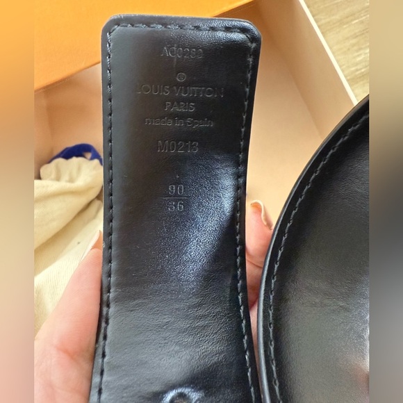 Louis Vuitton Mens Belt black/gray  Damier Azur - Picture 6 of 6